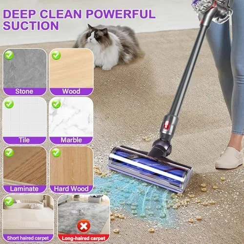 The clean roller head laid flat next to a bin of collected hair and dust