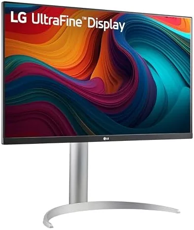 The monitor rotated to portrait orientation showing a long document