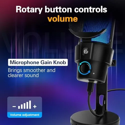 Another view of the VCOM Gaming USB Microphone, Condenser Dynamic Mic for Podcasting, Streaming