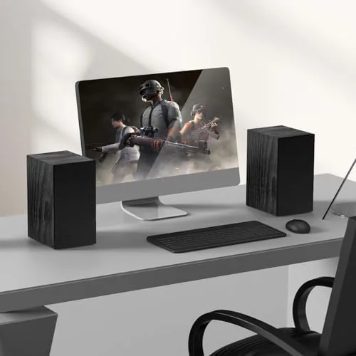 The Elimavi 30W X 2 Powered Bookshelf Speakers, RCA Input for compared in context