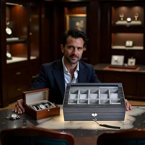 Close look at the Watch Box for Men 10 Watches Storage box&Organizer Smart Watch build quality