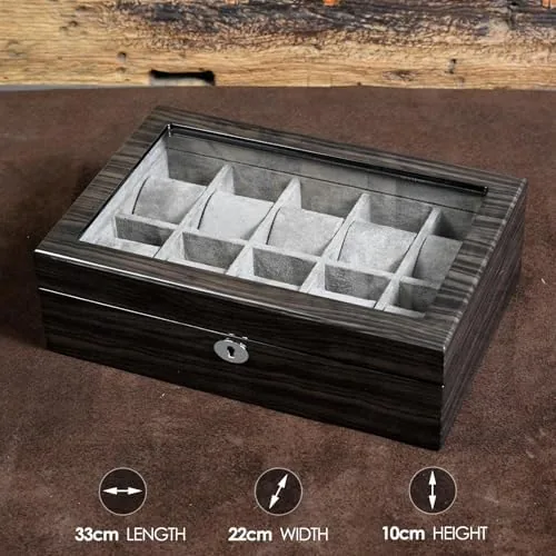 Another view of the Watch Box for Men 10 Watches Storage box&Organizer Smart Watch