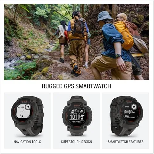 Close up of the buttons and reinforced case on the Garmin Instinct E