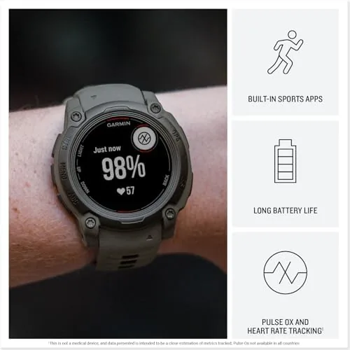 The GPS tracking screen on the Garmin Instinct E showing a trail route
