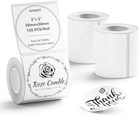 NIIMBOT 3 Roll Set Labels, 2" X 2" (50x50mm) Round Waterproof Thermal Label | Review: Tested and Rated