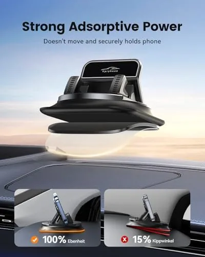 The phone holder rotated into landscape orientation