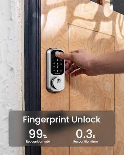 The DESLOC B200 smart lock app showing device controls on a smartphone