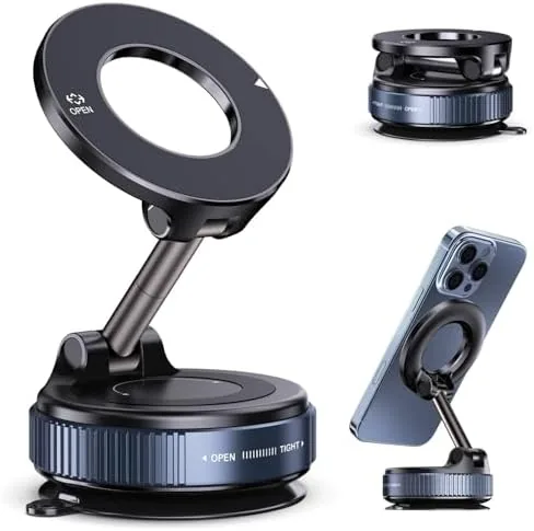 Jikasho Magnetic Phone Holder for Car, Suction Cup Phone Mount for Magsafe | 360° Review: Tested and Rated