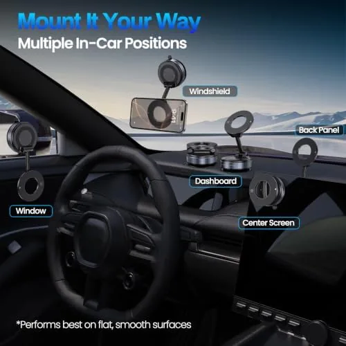 Close look at the Jikasho Magnetic Phone Holder for Car, Suction Cup Phone Mount build quality
