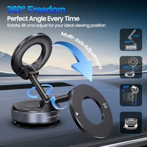 The Jikasho Magnetic Phone Holder for Car, Suction Cup Phone Mount in real use