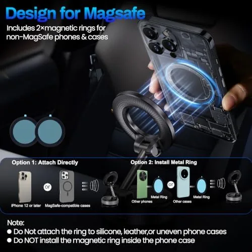 The Jikasho Magnetic Phone Holder for Car, Suction Cup Phone Mount compared in context