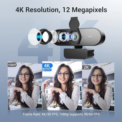 Close look at the N newline 4K Webcam for PC with PDAF Autofocus, Privacy build quality