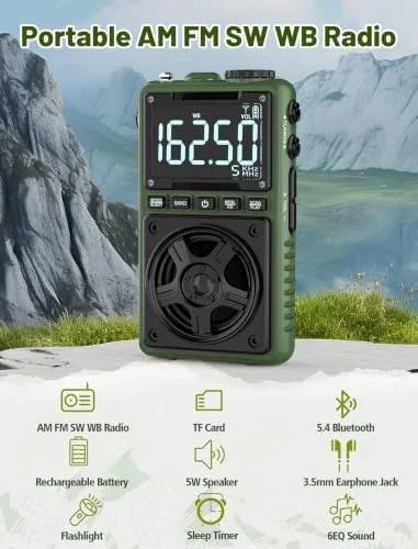 Close look at the Bluetooth AM FM Shortwave Radio with NOAA Weather Alert,1250mAh Rechargeable build quality