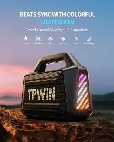 Another view of the Bluetooth Speaker - 80W Loud Rugged Outdoor Speakers, IPX6 Waterproof