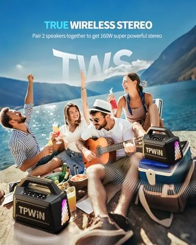 The Bluetooth Speaker - 80W Loud Rugged Outdoor Speakers, IPX6 Waterproof compared in context