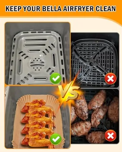 The Air Fryer Disposable Parchment Paper Liner for Bella 4Qt Slim in real use