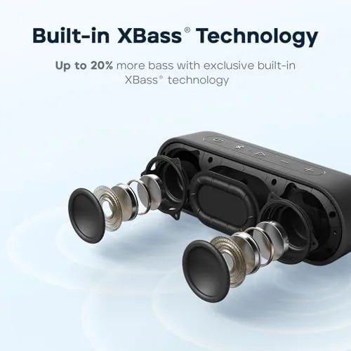 Close look at the Tribit XSound Go Portable Bluetooth Speaker, 16W, 24H Playtime, Beige build quality