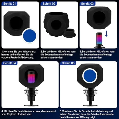 Another view of the Microphone Wind Shield Pop Filter Isolation Ball, Acoustic for Record
