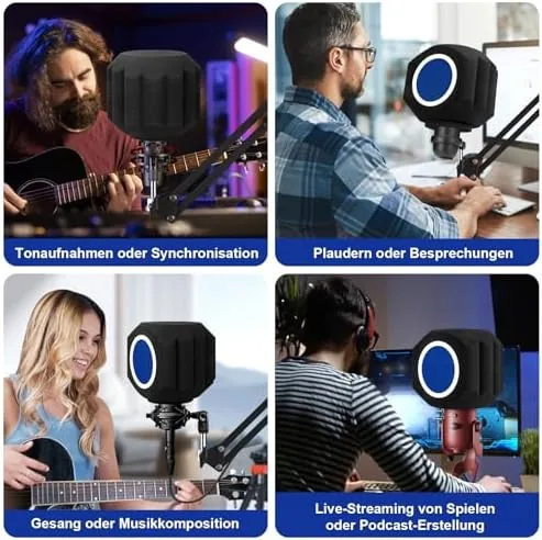 The Microphone Wind Shield Pop Filter Isolation Ball, Acoustic for Record compared in context