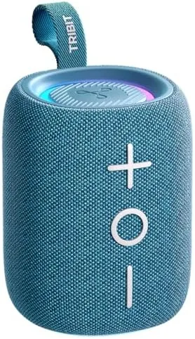 Overview of the Tribit StormBox Mini+ Portable Bluetooth Speaker, 12W, 360° Sound, Blue