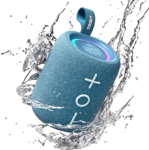 Close look at the Tribit StormBox Mini+ Portable Bluetooth Speaker, 12W, 360° Sound, Blue build quality