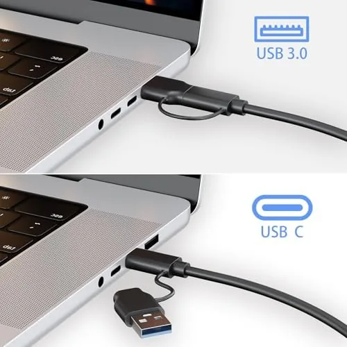 Close look at the SATA to USB 3.0 and USB C Adapter Cable for build quality