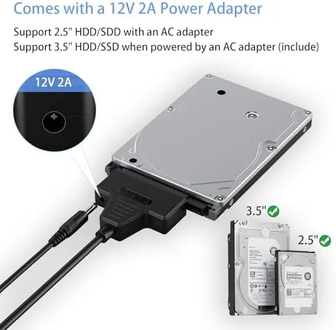 The SATA to USB 3.0 and USB C Adapter Cable for in real use
