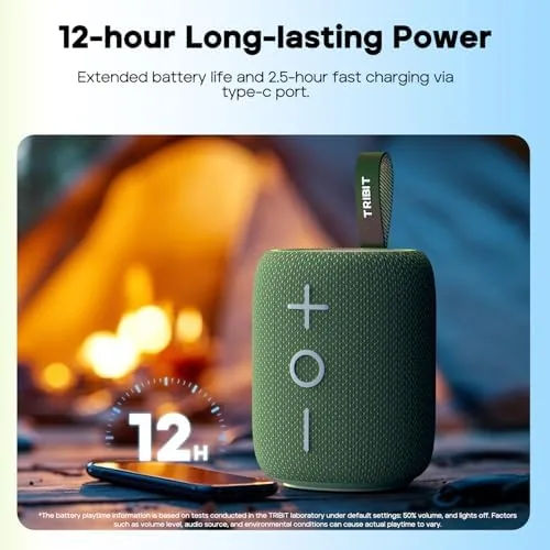 Testing the Tribit StormBox Mini+ Portable Bluetooth Speaker, 12W, 360° Sound, Green over two weeks