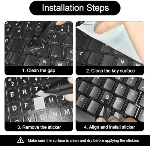 The 2PCS English Keyboard Stickers, Universal Replacement English Keyboard Letter Stickers compared in context
