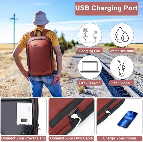 Close look at the hk Business Backpack for Men, Slim & Expandable Backpack for build quality