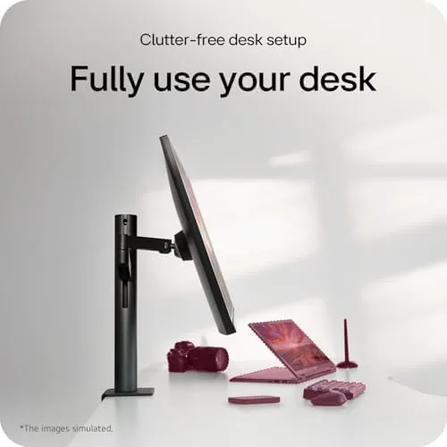 The LG monitor compared to a basic 4K monitor on a standard stand