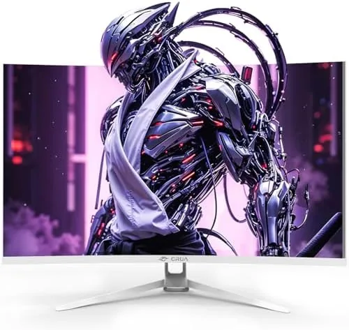 Close look at the CRUA 32" 4K UHD 160Hz Curved Gaming Monitor, 1500R, AMD build quality