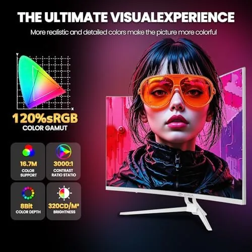 The CRUA 32" 4K UHD 160Hz Curved Gaming Monitor, 1500R, AMD in real use