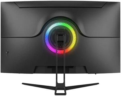 Detail shot of the CRUA 32" 4K UHD 160Hz Curved Gaming Monitor, 1500R, AMD features