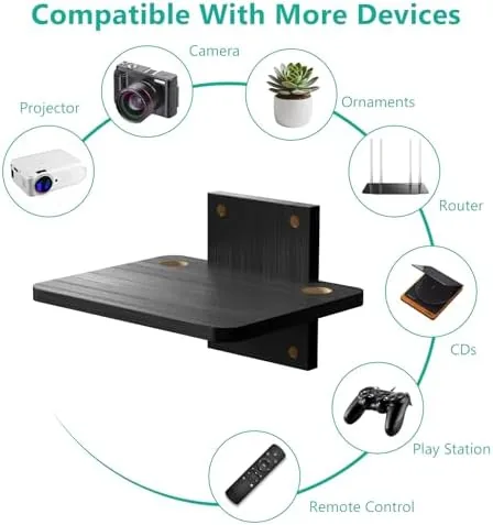 The WALI Floating TV Shelf, 1 Tier Projector Shelf for DVD compared in context