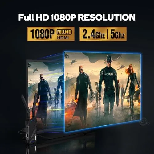 Close look at the Wireless HDMI Transmitter and Receiver,1300FT Wireless HDMI Extender Kit with build quality