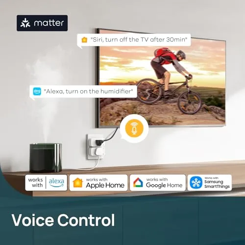 Another view of the Linkind Matter Smart Plug, Work with Apple Home, Alexa, Google