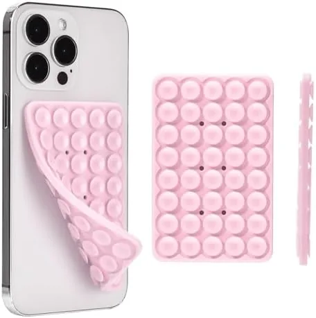Silicone Double-Sided Suction Cup Phone Case Detachable Mount, Light Pink | Sticky Phone Grip Review: Tested and Rated
