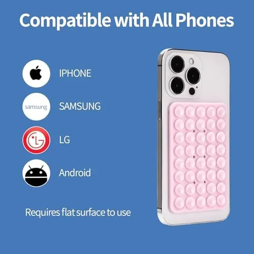 The Silicone Double-Sided Suction Cup Phone Case Detachable Mount, Light Pink compared in context