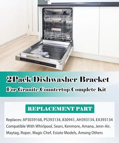 Close look at the 2 Pack Granite Dishwasher Mounting Bracket Kit | Fits for build quality