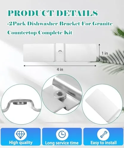 The 2 Pack Granite Dishwasher Mounting Bracket Kit | Fits for in real use