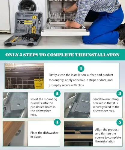The 2 Pack Granite Dishwasher Mounting Bracket Kit | Fits for compared in context
