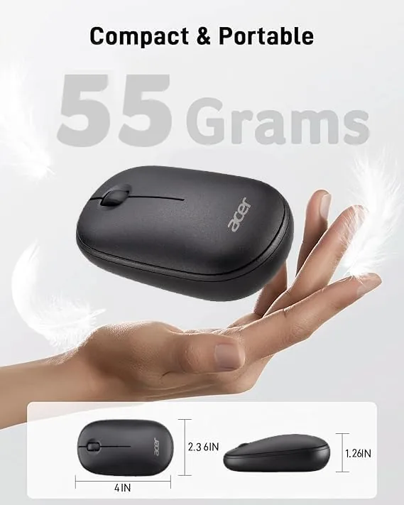 The Acer mouse in use during a document editing session on a laptop