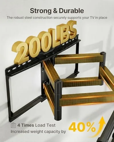 The large TV swiveled out from the corner showing the full 25.1 inch extension
