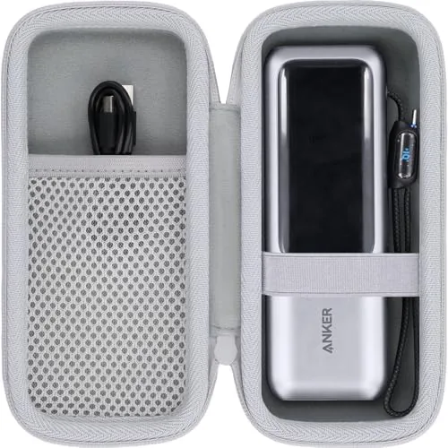 The white co2CREA hard case holding the Anker 25K power bank on a desk