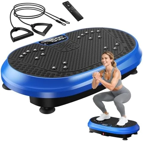 The HVX Vibration Plate set up on a home floor with its control panel visible