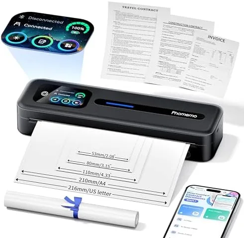 Overview of the Phomemo M832D Touchscreen Portable Printer Inkless Thermal Wireless Travel |