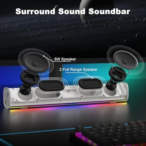 Another view of the SOULION Computer Speakers for Desktop Monitor USB Plug & Play