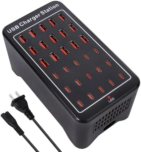 150W(30A) 30-Port USB Charging Station, Multiple USB C Charger Block | Desktop/Wall Fast Charger Review: Tested and Rated