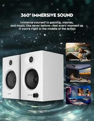 Another view of the OHAYO 60W Computer Speakers for Gaming and Music, Active Bluetooth